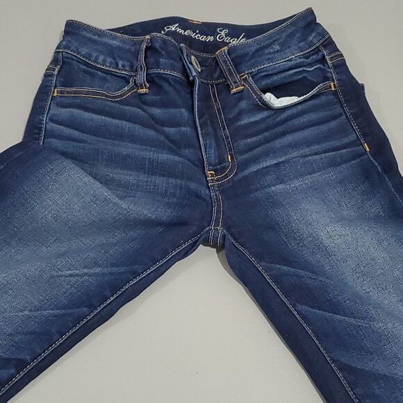 AMERICAN Eagle super stretch 24x27 dark wash jeggings - Picture 5 of 8